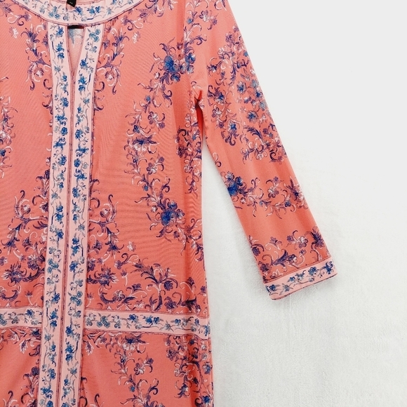 BCBGMaxAzria Shift Tunic Long Sleeve Peekaboo Bodice Mini Dress - Picture 3 of 6